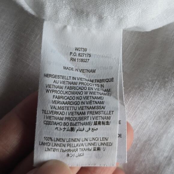 Boden Blouse 6R 100% Linen V-Neck Relaxed Lagenlook Bohemian Minimalist White - Picture 11 of 11